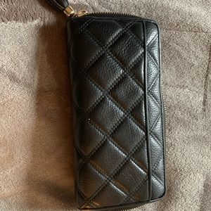 Cole Haan black leather zip around wallet